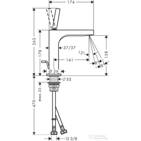 Hansgrohe AXOR CITTERIO mosdó csaptelep 180 mm, automata leeresztővel,szálcsiszolt bronz 39031140