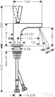 Hansgrohe AXOR CITTERIO mosdó csaptelep automata leeresztővel,szálcsiszolt fekete króm 39035340