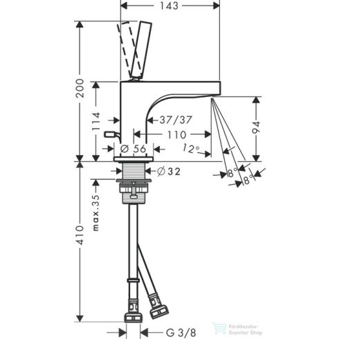 Hansgrohe AXOR CITTERIO mosdó csaptelep automata leeresztővel,szálcsiszolt sárgaréz hatású 39035950