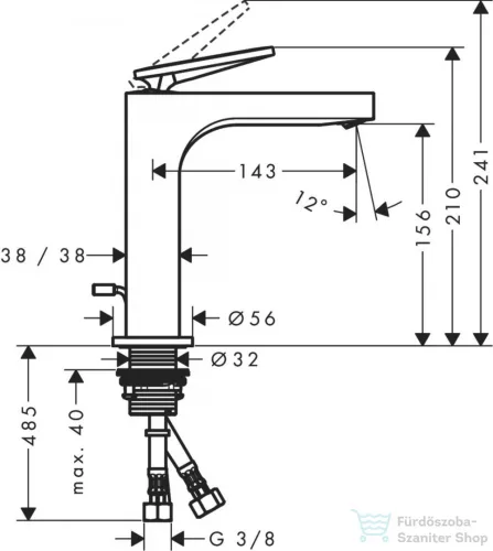 Hansgrohe AXOR CITTERIO 160 mosdó csaptelep rombuszmetszéses fogantyúval,automata leeresztővel,szálcsiszolt vörös arany hatású 39071310