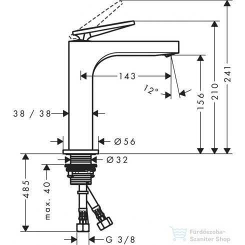 Hansgrohe AXOR CITTERIO 160 mosdó csaptelep nem zárható leeresztővel,rombuszmetszéses fogantyúval,szálcsiszolt arany hatású 39081250