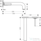 Hansgrohe AXOR Citterio falsík alatti mosdó csaptelep 22 cm-es kifolyóval,szálcsiszolt fekete króm 39115340