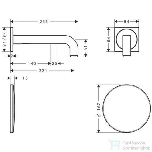 Hansgrohe AX Citterio elektronikus falsík alatti mosdócsaptelep hosszú kifolyóval 39118000