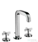 Hansgrohe AXOR CITTERIO 3-lyukú keresztfogantyús mosdó csaptelep, rövid kifolyóval DN15, automata leeresztővel, króm  39133000