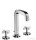 Hansgrohe AXOR CITTERIO 3-lyukú keresztfogantyús mosdó csaptelep, rövid kifolyóval DN15, automata leeresztővel, króm  39133000