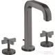 Hansgrohe AXOR CITTERIO 3 üléses mosdó csaptelep automata leeresztővel,szálcsiszolt fekete króm 39133340