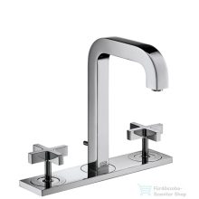   Hansgrohe AXOR CITTERIO 3-lyukú keresztfogantyús mosdó csaptelep, dekorlappal és rövid kifolyóval DN15, automata leeresztővel, króm 39134000