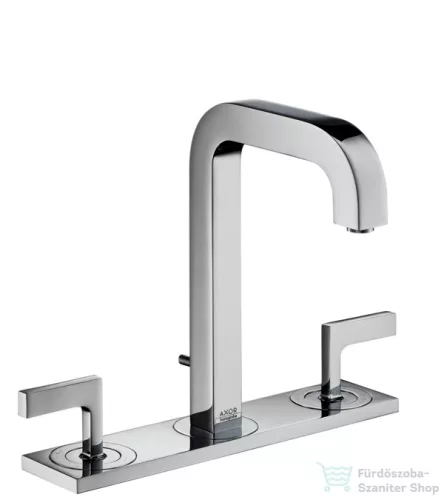 Hansgrohe AXOR CITTERIO 3-lyukú fordítókaros mosdó csaptelep dekorlappal és rövid kifolyóval DN15, automata leeresztővel, króm 39136000