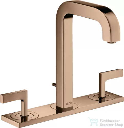 Hansgrohe AXOR CITTERIO 3 üléses mosdó csaptelep dekorlappal,automata leeresztővel,polírozott vörös arany hatású 39136300