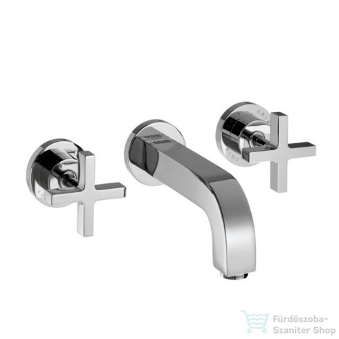 Hansgrohe AXOR Citterio 3-lyukú, falsík alatti keresztfogantyús mosdó csaptelep takarórozettákkal és hosszú kifolyóval DN15, króm 39143000