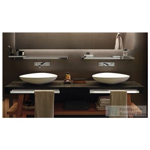 Hansgrohe AXOR Citterio 3-lyukú, falsík alatti keresztfogantyús mosdócsaptelep dekorlappal és hosszú kifolyóval DN15, króm 39144000