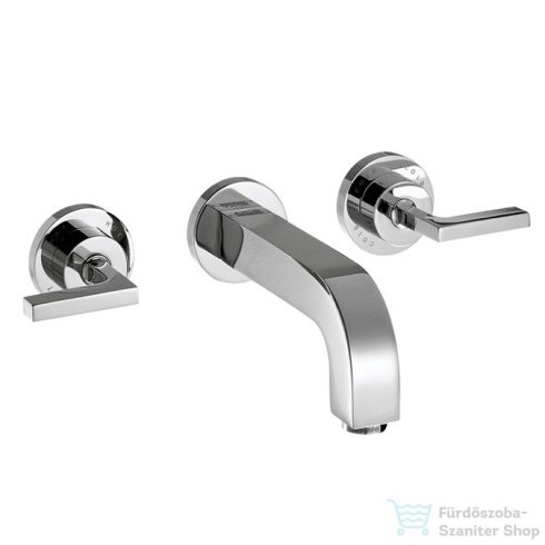 Hansgrohe AXOR Citterio 3-lyukú, falsík alatti fordítókaros mosdócsaptelep takarórozetták nélkül, hosszú kifolyóval DN15, króm 39147000