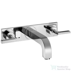   Hansgrohe AXOR Citterio 3-lyukú, falsík alatti fordítókaros mosdócsaptelep takarórozettákkal és hosszú kifolyóval DN15, króm  39148000