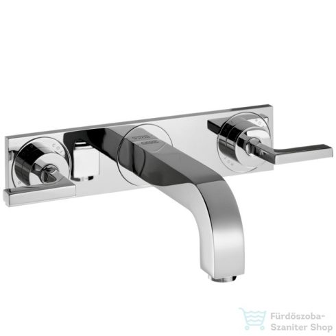 Hansgrohe AXOR Citterio 3-lyukú, falsík alatti fordítókaros mosdócsaptelep takarórozettákkal és hosszú kifolyóval DN15, króm  39148000