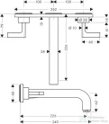 Hansgrohe AXOR Citterio falsík alatti mosdó csaptelep 22,6 cm-es kifolyóval,szálcsiszolt vörös arany hatású 39148310