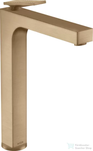 Hansgrohe AXOR CITTERIO 280 magasított mosdó csaptelep leeresztő nélkül,rombuszmetszéses fogantyúval,szálcsiszolt bronz 39151140
