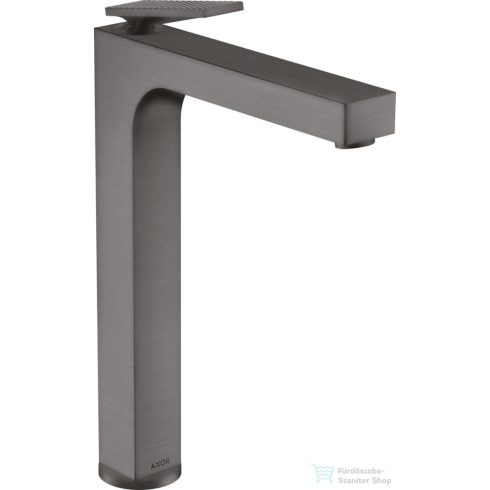 Hansgrohe AXOR CITTERIO 280 magasított mosdó csaptelep leeresztő nélkül,rombuszmetszéses fogantyúval,szálcsiszolt fekete króm 39151340