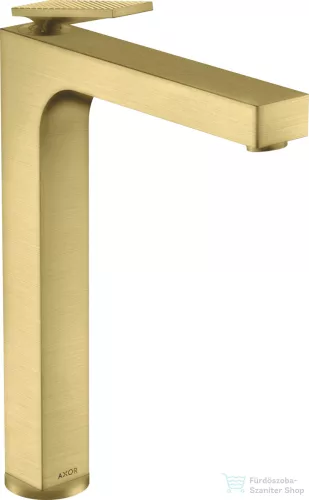 Hansgrohe AXOR CITTERIO 280 magasított mosdó csaptelep leeresztő nélkül,rombuszmetszéses fogantyúval,szálcsiszolt sárgaréz hatású 39151950