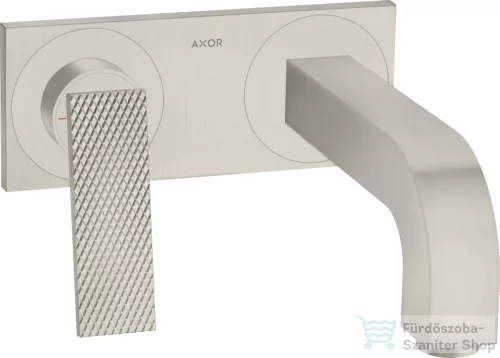 Hansgrohe AXOR CITTERIO falsík alatti mosdó csaptelep 22 cm-es kifolyóval,nem zárható leeresztővel,rombuszmetszéses fogantyúval,rozsdamentes acél hatású 39171800
