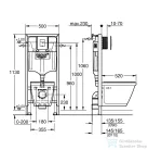 Grohe Solido Perfect falra szerelhető WC szett, mélyöblítésű WC soft close ülőkével, Skate Cosmopolitan króm nyomólappal 39186000