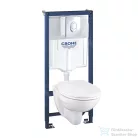 Grohe Solido Perfect falra szerelhető WC szett, mélyöblítésű WC soft close ülőkével, Skate Air króm nyomólappal 39192000