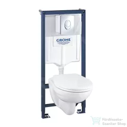   Grohe Solido Perfect falra szerelhető WC szett, mélyöblítésű WC soft close ülőkével, Skate Air króm nyomólappal 39192000