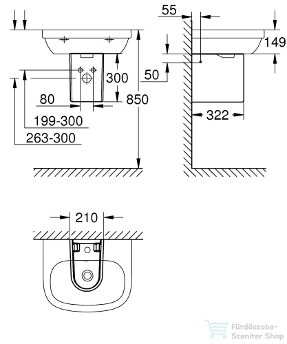 Grohe EURO CERAMIC szifontakaró rögzítőkészlettel,fehér 39201000