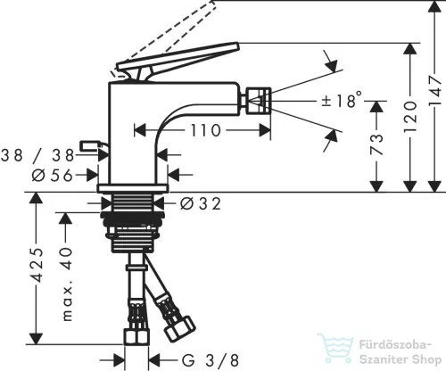 Hansgrohe AXOR Citterio bidé csaptelep automata leeresztővel,polírozott vörös arany hatású 39201300