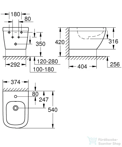 Grohe Euro Ceramic fali bidé 39208000