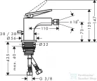 Hansgrohe AXOR CITTERIO bidé csaptelep automata leeresztővel,polírozott fekete króm 39214330