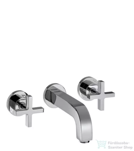 Hansgrohe AXOR Citterio 3-lyukú, falsík alatti keresztfogantyús mosdó csaptelep takarórozettákkal és rövid kifolyóval DN15, króm 39313000