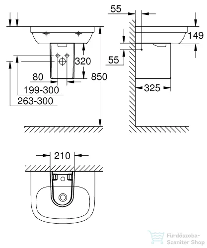 Grohe EURO CERAMIC szifontakaró rögzítőkészlettel,fehér 39325000