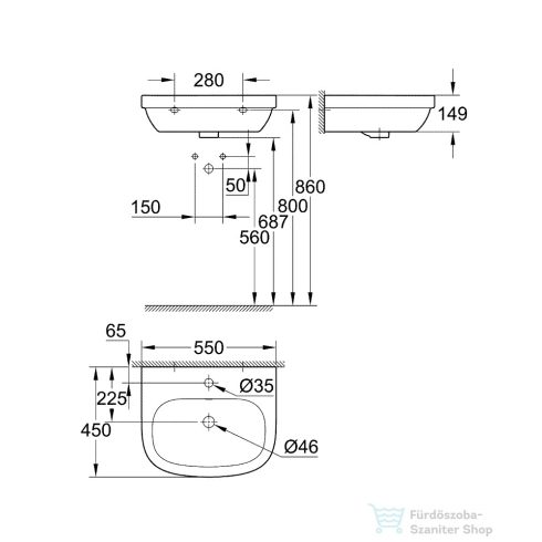 Grohe Euro Ceramic 55 mosdó 39336000