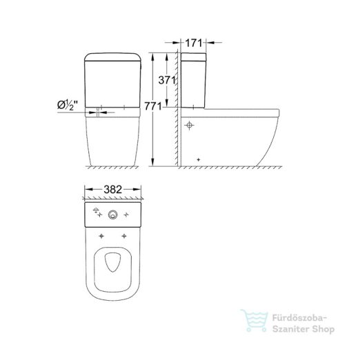 Grohe Euro Ceramic perem nélküli monoblokkos wc 39338000