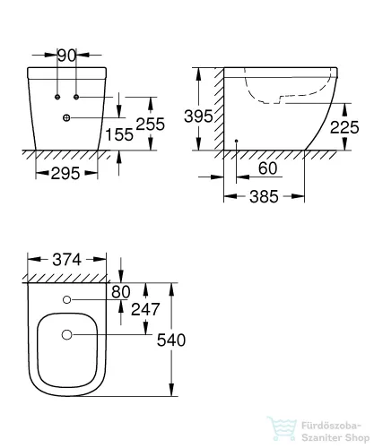 Grohe Euro Ceramic álló bidé 39340000