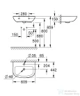 Grohe BAU CERAMIC 61x44,2 cm-es mosdó,fehér 39421000