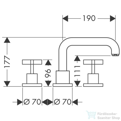 Hansgrohe AXOR CITTERIO 3 üléses kádtöltő csaptelep zuhanyszett csatlakozás nélkül,szálcsiszolt sárgaréz hatású 39436950