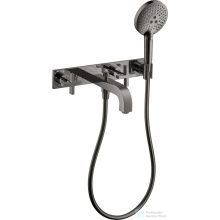   Hansgrohe AXOR Citterio falsík alatti kádtöltő csaptelep zuhanyszettel,polírozott fekete króm 39441330