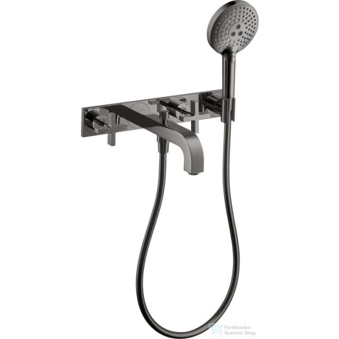 Hansgrohe AXOR Citterio falsík alatti kádtöltő csaptelep zuhanyszettel,polírozott fekete króm 39441330