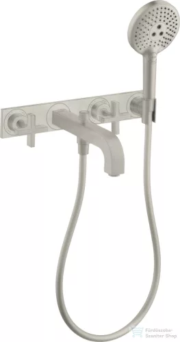 Hansgrohe AXOR Citterio falsík alatti kádtöltő csaptelep zuhanyszettel,rozsdamentes acél hatású 39441800