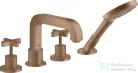 Hansgrohe AXOR Citterio 4 üléses kádtöltő csaptelep zuhanyszettel,szálcsiszolt vörös arany hatású 39445310