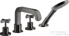 Hansgrohe AXOR Citterio 4 üléses kádtöltő csaptelep zuhanyszettel,polírozott fekete króm 39445330