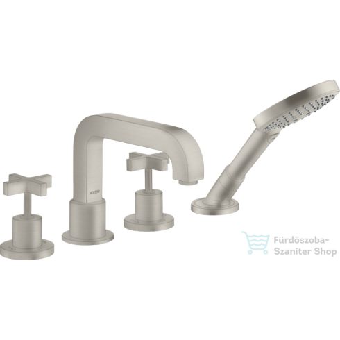 Hansgrohe AXOR Citterio 4 üléses kádtöltő csaptelep zuhanyszettel,rozsdamentes acél hatású 39445800