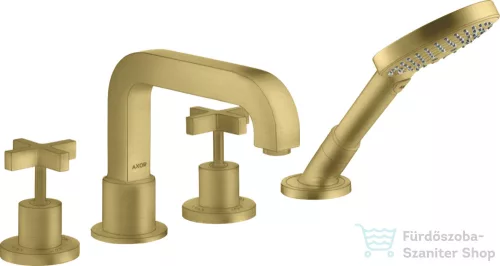 Hansgrohe AXOR Citterio 4 üléses kádtöltő csaptelep zuhanyszettel,szálcsiszolt sárgaréz hatású 39445950