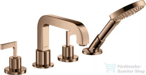 Hansgrohe AXÍOR CITTERIO 4 üléses kádtöltő csaptelep zuhanyszettel,polírozott vörös arany hatású 39446300