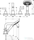 Hansgrohe AXÍOR CITTERIO 4 üléses kádtöltő csaptelep zuhanyszettel,polírozott fekete króm 39446330