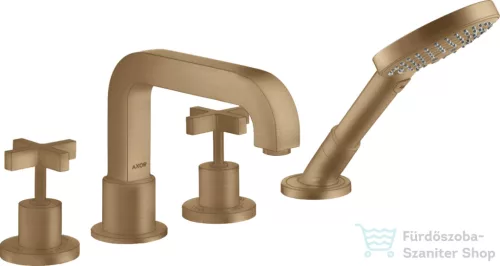 Hansgrohe AXOR CITTERIO 4 üléses peremre szerelhető kádtöltő csaptelep zuhanyszettel,szálcsiszolt bronz 39453140