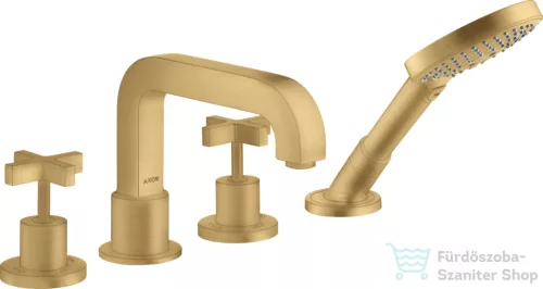 Hansgrohe AXOR CITTERIO 4 üléses peremre szerelhető kádtöltő csaptelep zuhanyszettel,szálcsiszolt arany hatású 39453250