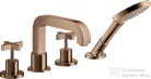 Hansgrohe AXOR CITTERIO 4 üléses peremre szerelhető kádtöltő csaptelep zuhanyszettel,polírozott vörös arany hatású 39453300