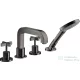 Hansgrohe AXOR CITTERIO 4 üléses peremre szerelhető kádtöltő csaptelep zuhanyszettel,polírozott fekete króm 39453330